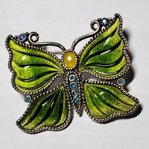 Vintage Enamel Butterfly Brooch
